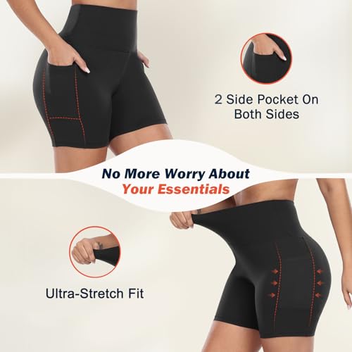 Short de Course pour Femmes: 2 en 1 avec Poche, Taille Haute et séchage